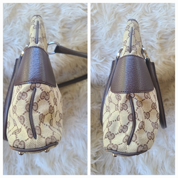 Gucci Ring Tote GG Canvas with Leather-Excellent Vintage Condition - Picture 8 of 12